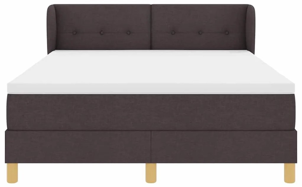 Cama Box com Colchão vidaXL - Castanho Escuro, 140x200 cm, Tecido