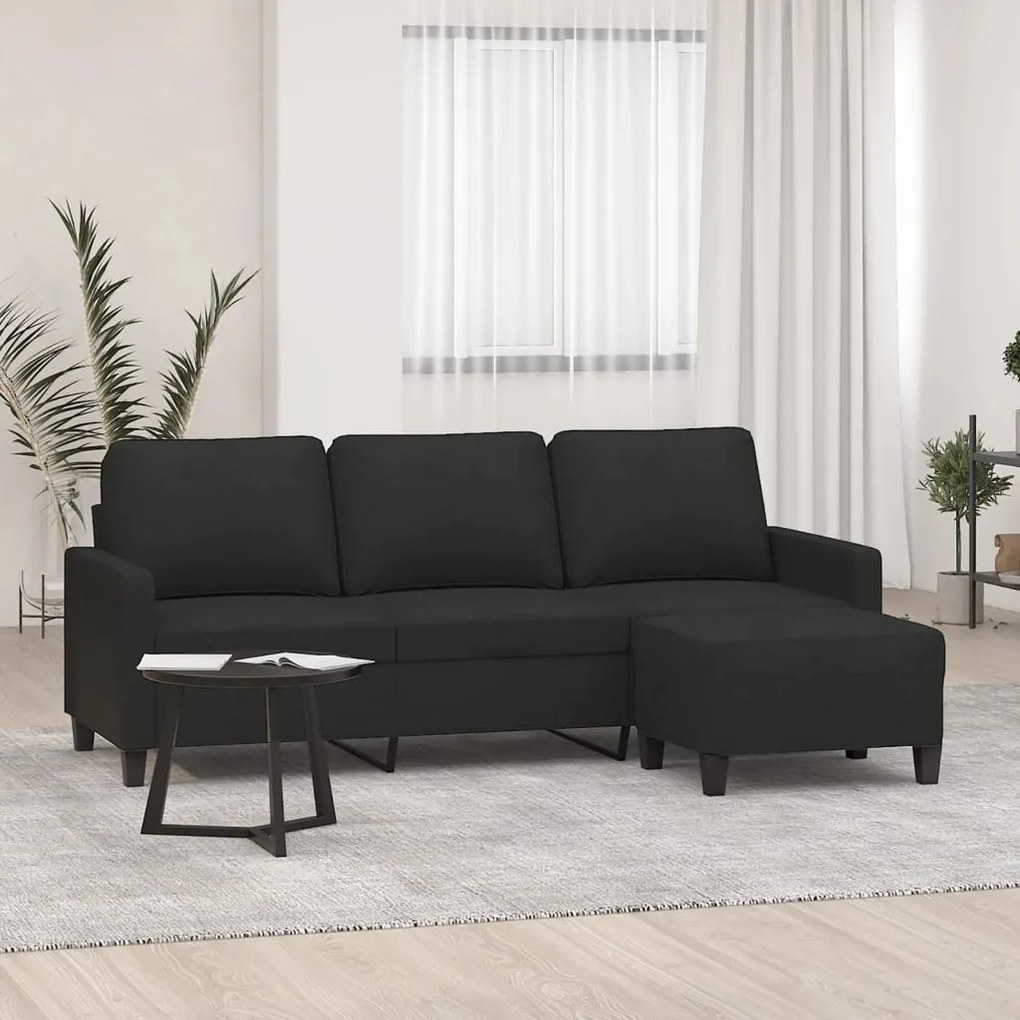 Sofá Luka Chaise Longue - Com Apóio de Pés - De 3 Lugares em Tecido -