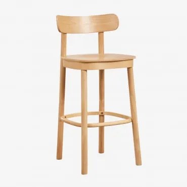 Pack De 2 Bancos Altos Em Madeira Taleri Castanho Roble & ↑65 Cm - Sklum