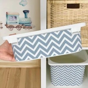Autocolante para a caixa IKEA TROFAST - Chevron azul (zig-zag)