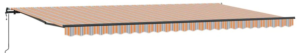 Toldo retrátil automático listrado, multicolorido, 600 x 300 cm