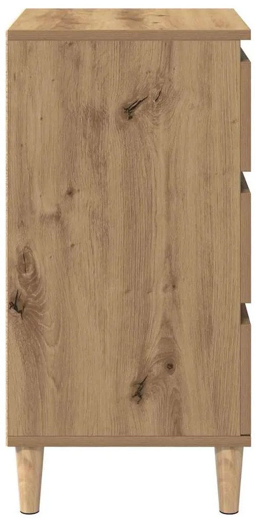 Mesa de cabeceira vidaXL Carvalho Artisan 40x35x70 cm Madeira de engen