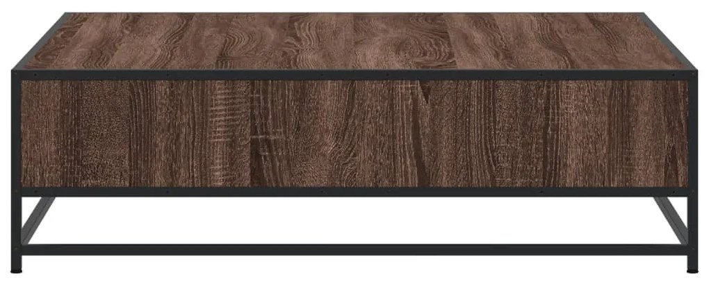 Mesa de centro derivados de madeira e metal carvalho castanho