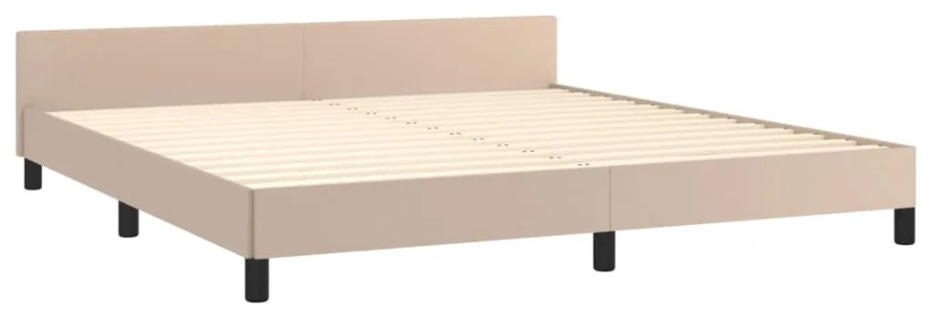 Estrutura cama cabeceira 180x200 cm couro artificial cappuccino