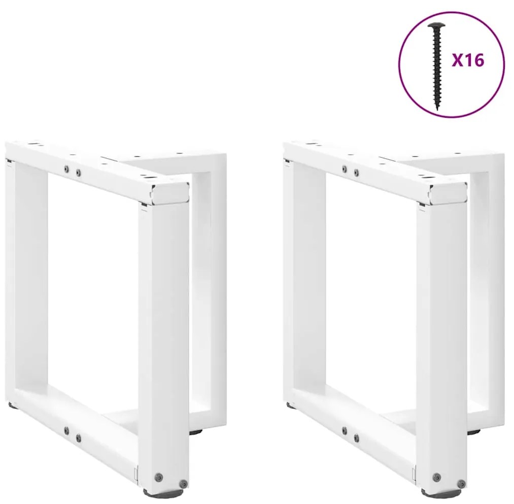 Pés para mesa de centro em forma de T, 2 peças, branco, 50x25x(42-43)