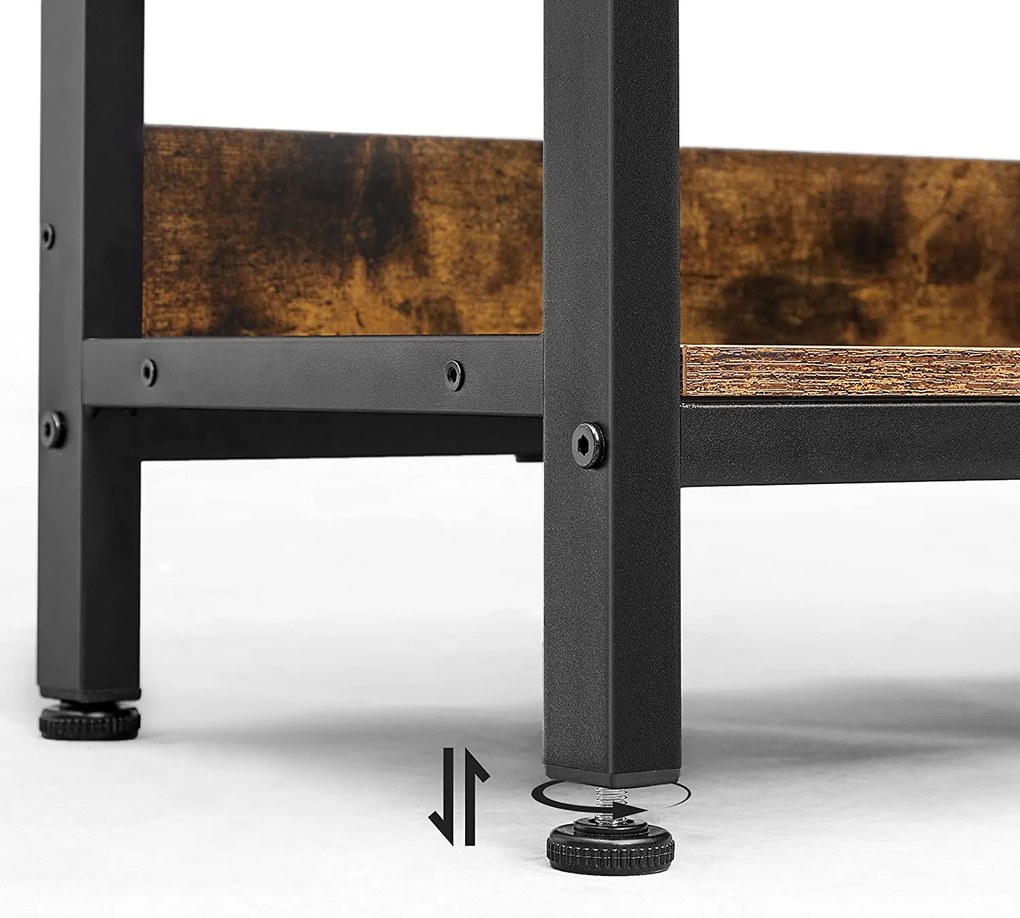 Estante de estilo industrial 120 x 33 x 80 cm castanho vintage-preto
