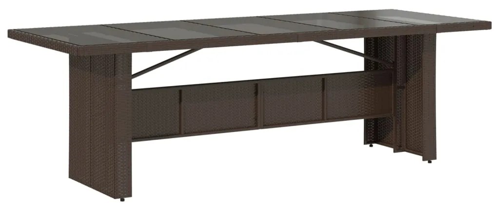 9 pcs conjunto bistrô de jardim c/ almofadões vime PE castanho