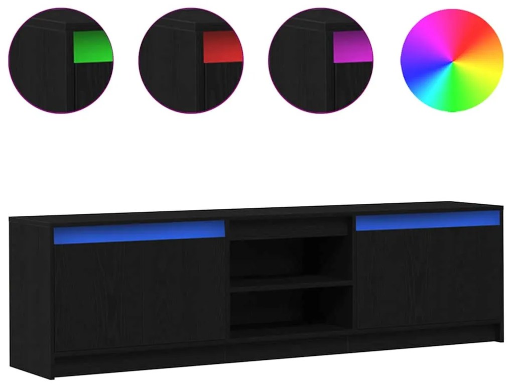 Gabinete para TV com luzes de tira LED com armazenamento com porta Pre