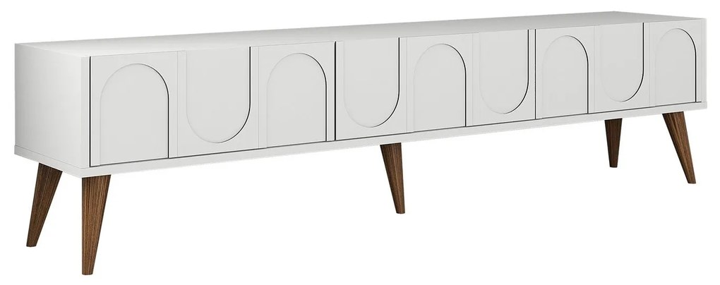 Móvel TV Lyon – Branco Nogueira – 180x44x35 cm