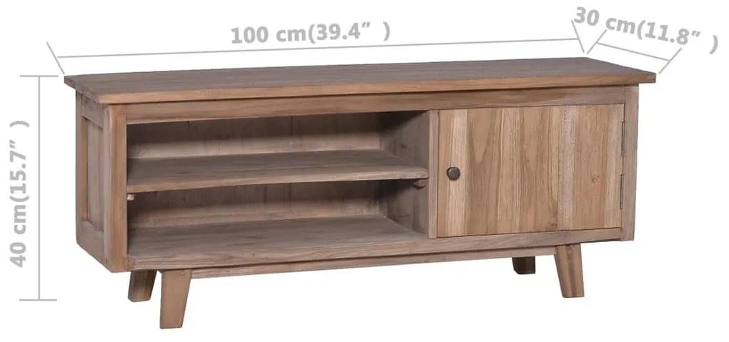 Móvel de TV 100x30x40 cm madeira de teca maciça