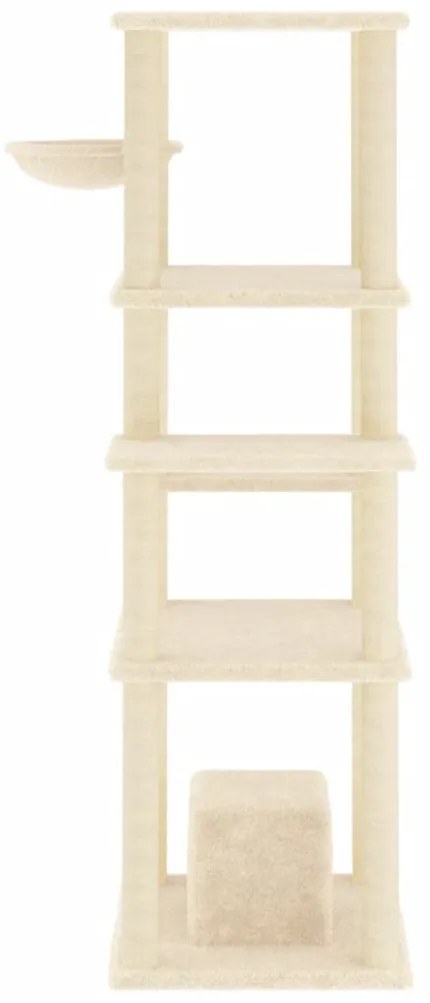 Árvore para gatos c/ postes arranhadores sisal 154 cm cor creme