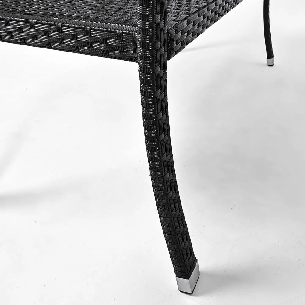 Banco de jardim Polyrattan 122x58x87cm Preto
