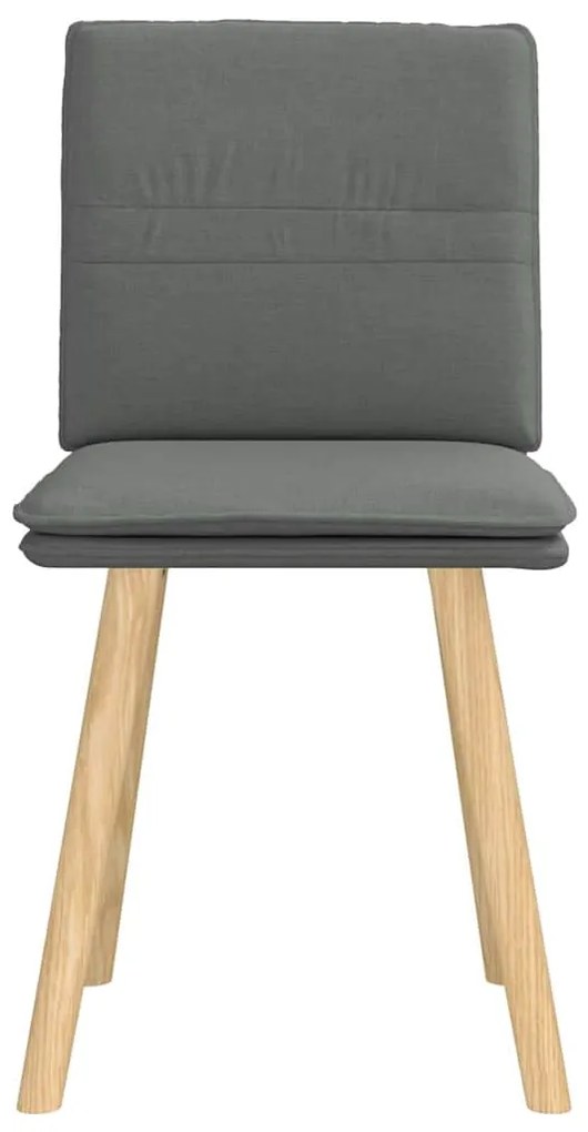 Cadeiras de jantar 2 pcs tecido cinzento-escuro