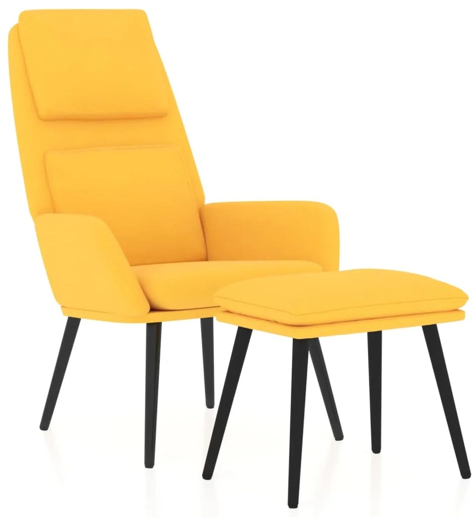 Poltrona Gale de Descanso com Apoio de Pés - Amarelo Mostarda - Design