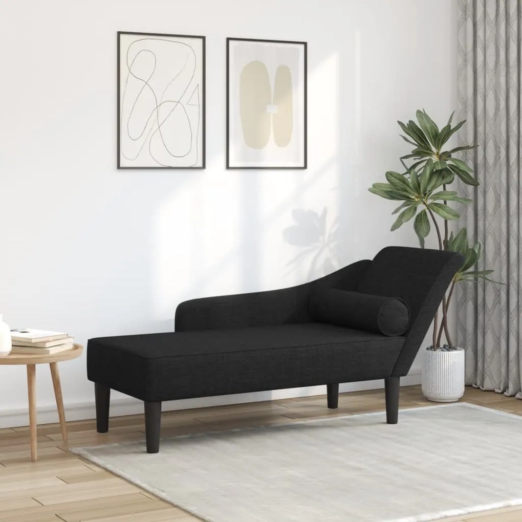 Chaise lounge com almofadões tecido preto