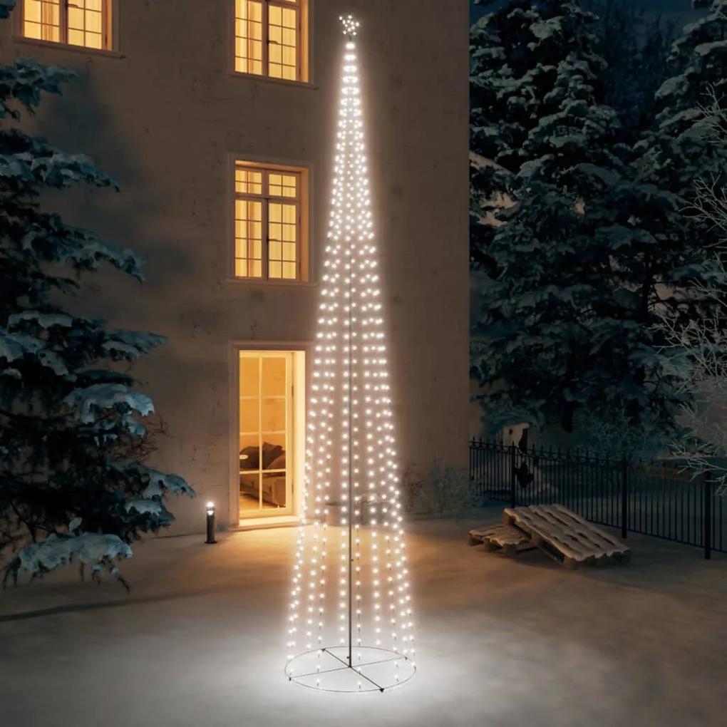 328723 vidaXL Árvore de Natal em cone c/ 752 luzes LED 160x500 cm branco frio