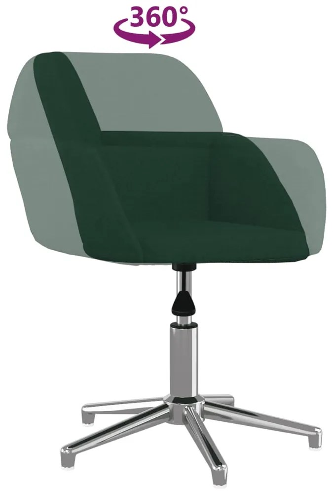 Cadeiras de jantar giratórias 2 pcs tecido verde-escuro