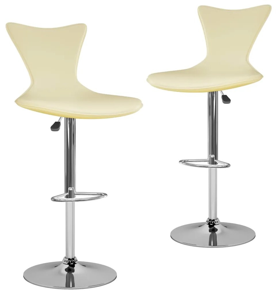 vidaXL Bancos de bar 2 pcs couro artificial cor creme