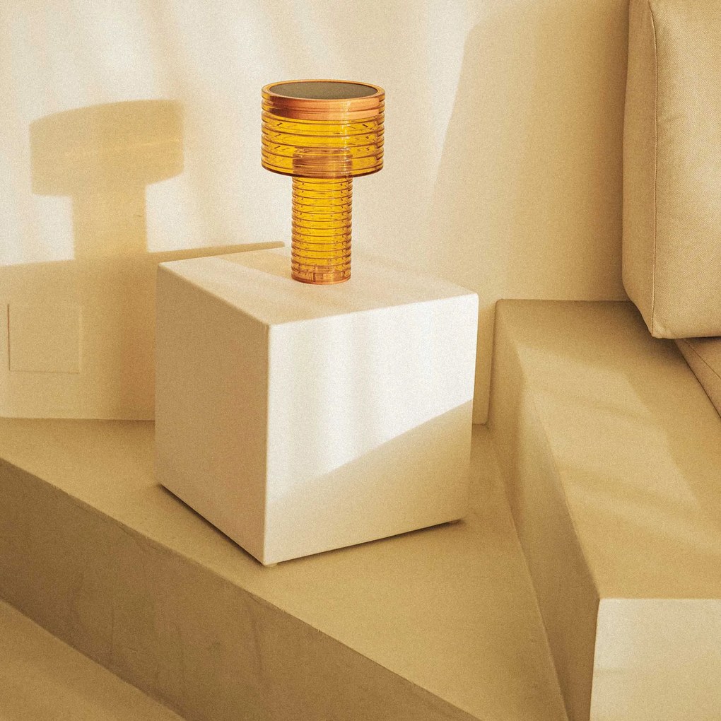 Candeeiro de mesa laranja plástico incluindo LED solar IP44 - Ambar Moderno