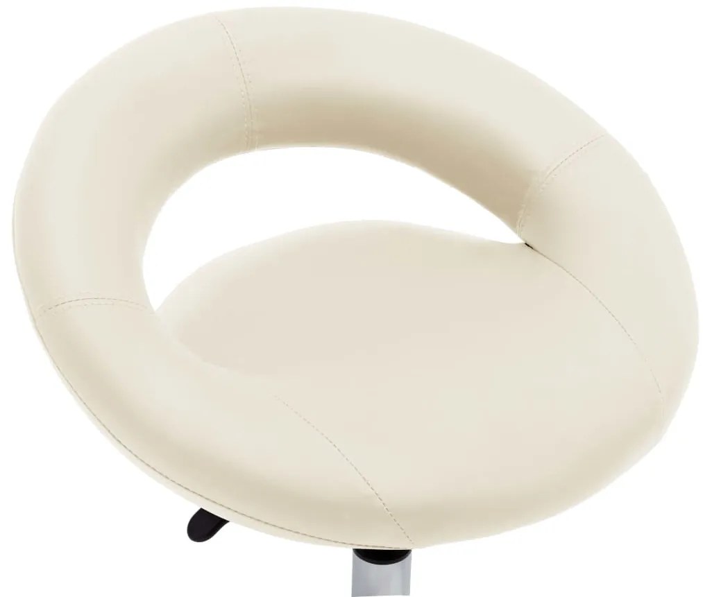 Cadeira de trabalho com rodas couro artificial cor creme