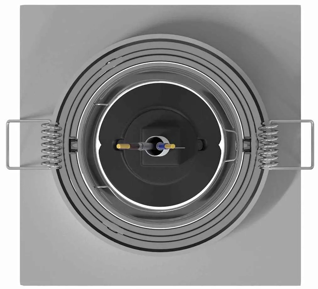 Refletores Embutidos 12 pcs Quadrado GU10 Prateado 91x91 mm
