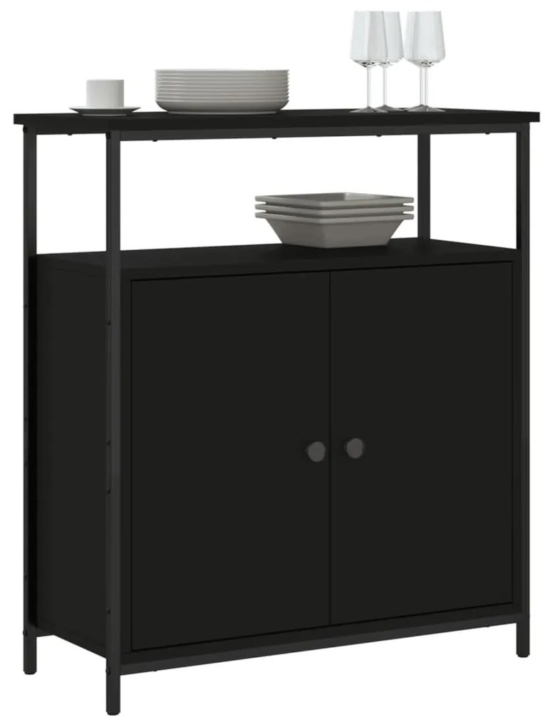 Aparador 70x30x80 cm derivados de madeira preto