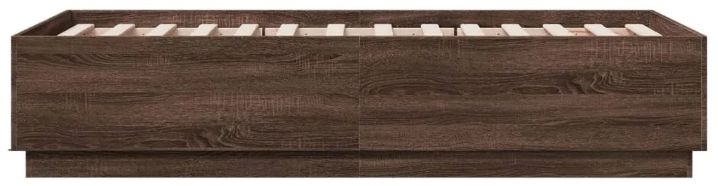 Estrutura de cama 90x190 cm derivados madeira carvalho castanho