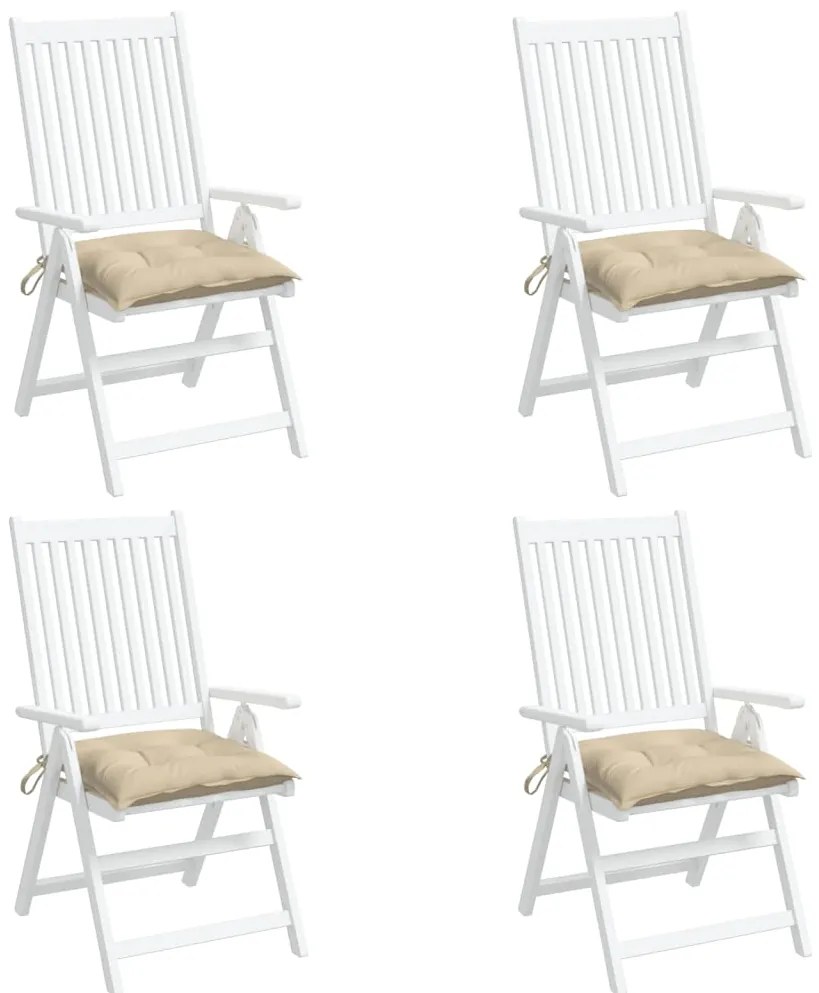 Almofadões de cadeira 4 pcs 50x50x7 cm tecido oxford bege