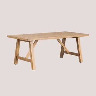 Mesa De Jantar Retangular Em Madeira De Acácia Do Dubai Castanho Acácia Rústico & 200 X 100 Cm - Sklum
