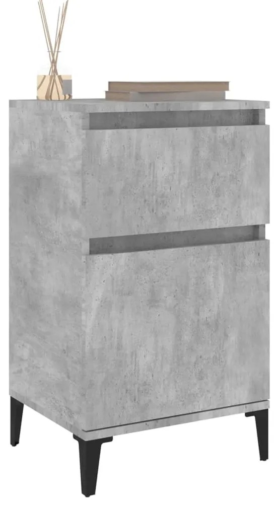 Mesa de cabeceira 40x35x70 cm cinzento cimento