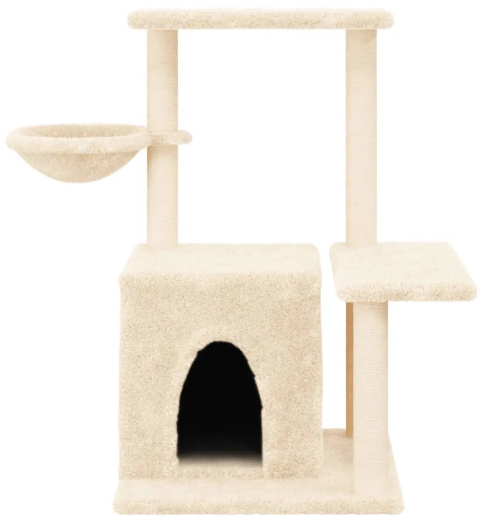 Árvore para gatos c/ postes arranhadores sisal 83 cm cor creme