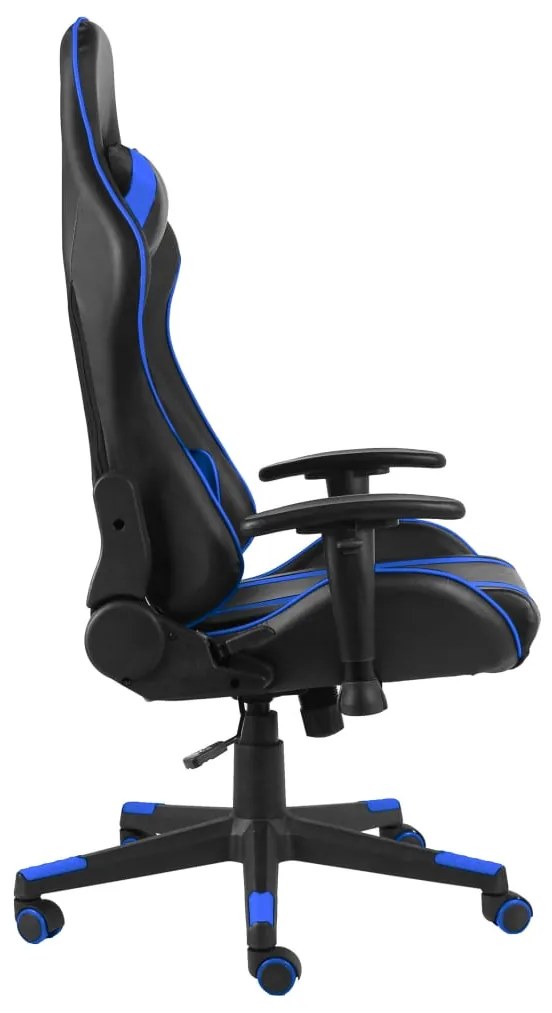 Cadeira de gaming giratória PVC azul