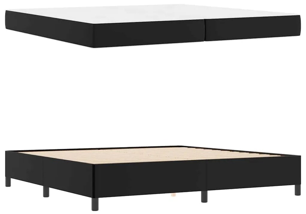 Estrutura de cama com colchão Preto 200 x 200 cm