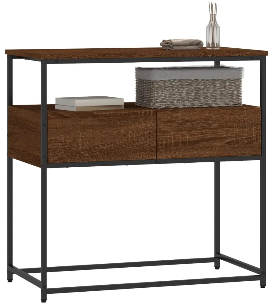 Mesa consola 75x40x75 cm derivados de madeira carvalho castanho