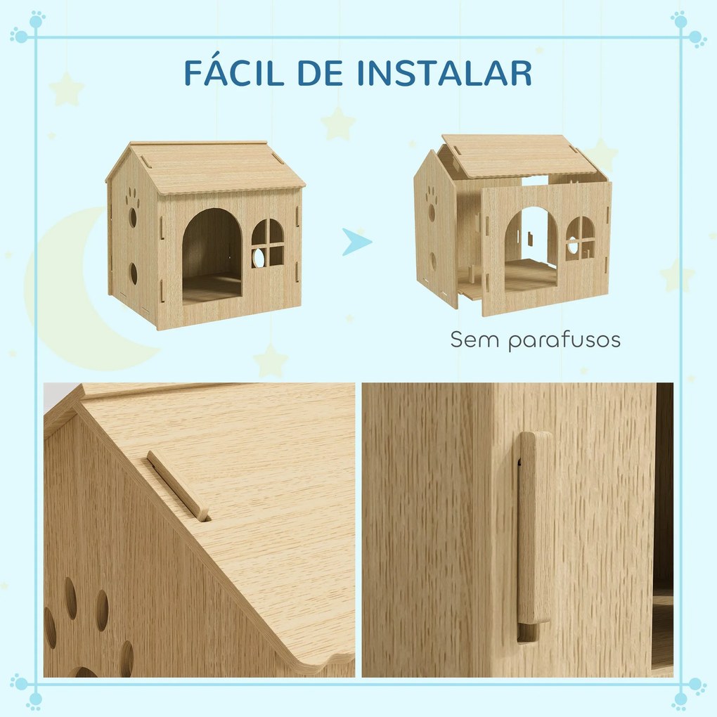PawHut Casota para Cães Casa para Cães para Interior com Janelas Desen
