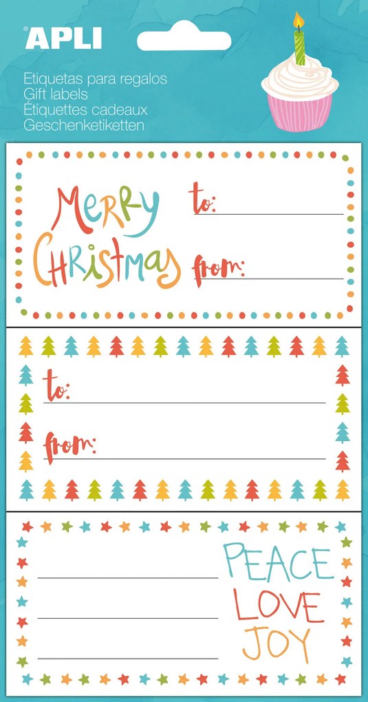 Etiquetas para Prendas - Bom Natal 9 Un. Apli
