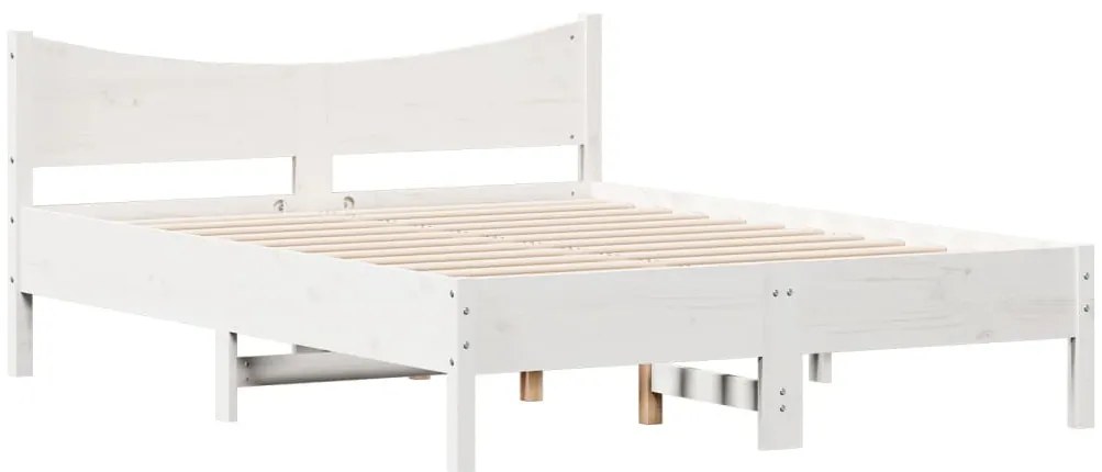 Cama sem colchão 120x200 cm madeira de pinho maciça branco