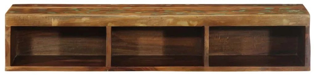 Armário de TV para parede 100x30x19cm madeira recuperada maciça