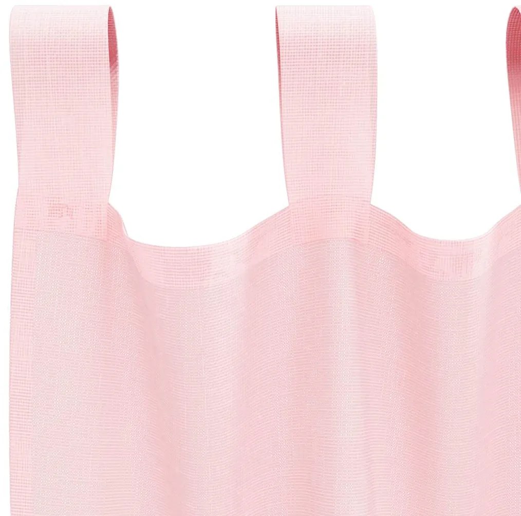 Cortinas de voile com laços 2 pcs rosa-claro 140x245 cm