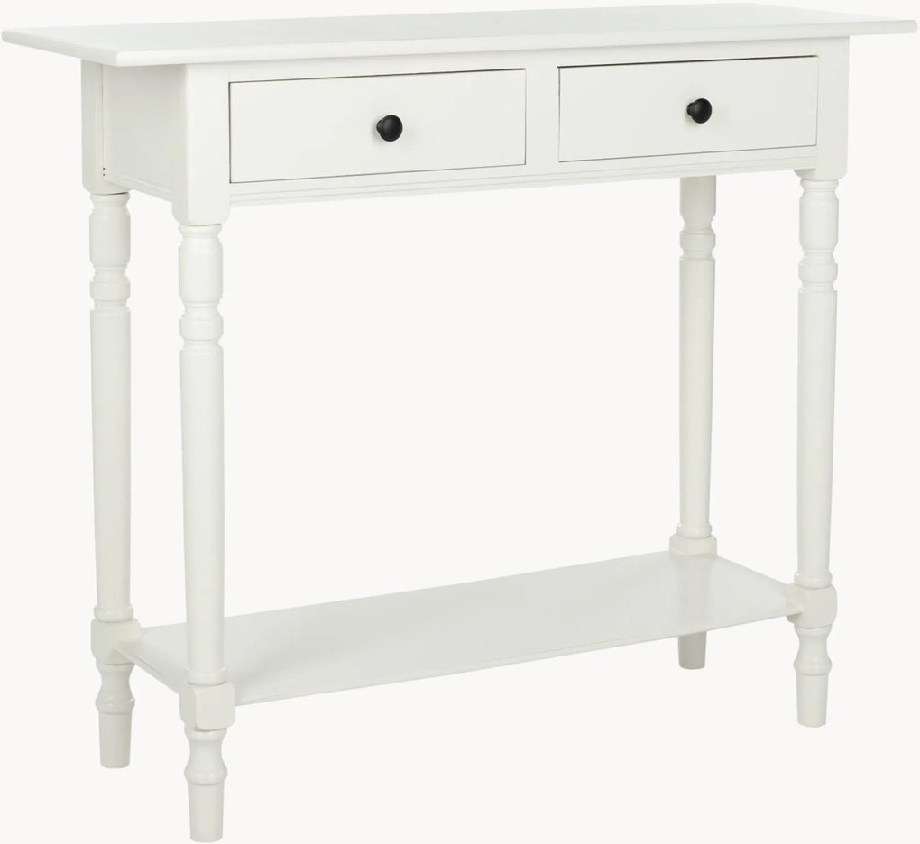 Consola de madeira com gavetas e prateleira Contemporary