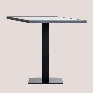 Square 70x70 Cm Bar Table In Delice Stoneware Branco - Sklum
