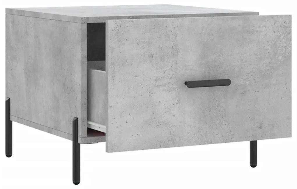 Mesa de centro 50x50x40 cm madeira processada cinza cimento