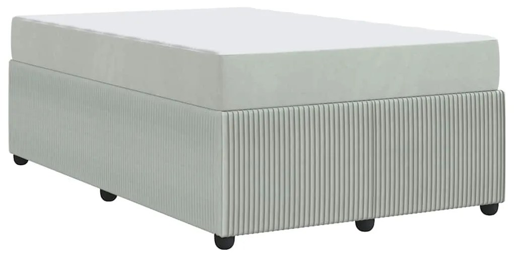 Estrutura de cama com colchão Cinzento-claro 120 x 200 cm