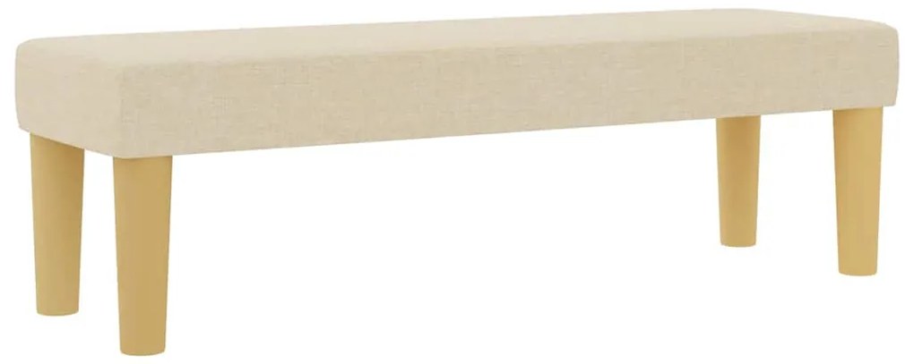 Cama Box Spring com Colchão &amp; Banco Creme 140x200 cm Tecido