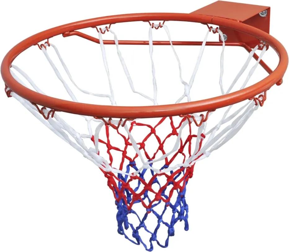 Cesto basquetebol com aro e rede 45 cm laranja