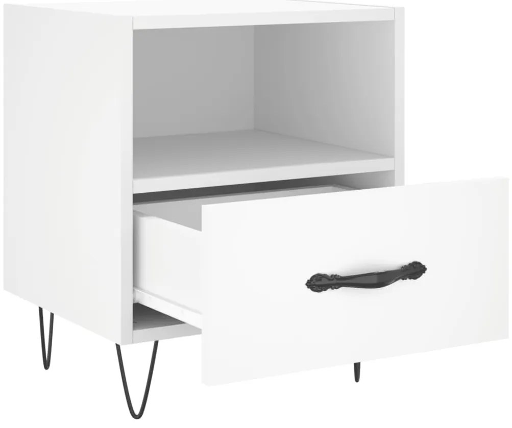 Mesas de cabeceira 2 pcs 40x35x47,5 cm deriv. de madeira branco