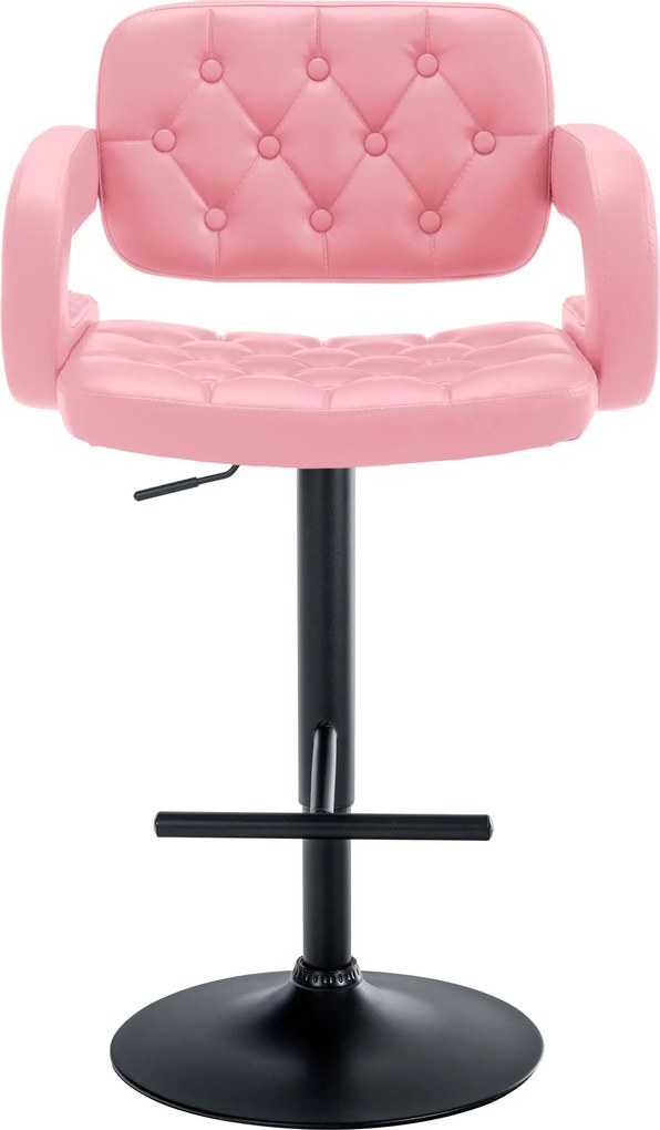 Banco de bar Dublin de couro sintético Rosa