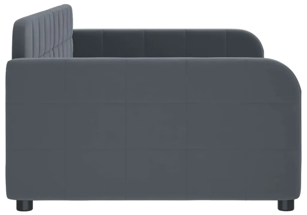 Sofá-cama 90x190 cm veludo cinzento-escuro