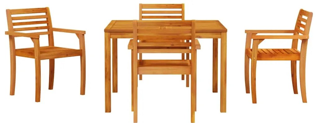 Conjunto de Jantar de Jardim 5 pcs Castanho 110 x 110 x 75 cm