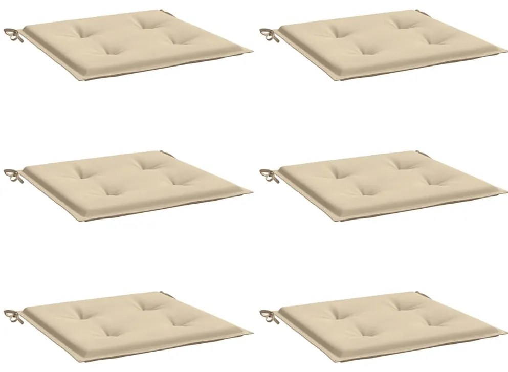 Almofadões p/ cadeiras de jardim 6 pcs tecido oxford bege